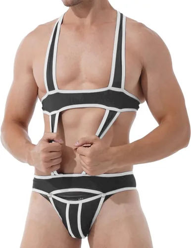 Vista 27 de Jockstrap Lucha Sencillo Bolsa Hebilla Bolsa Leotardo Ropa Interior Arnés Monos