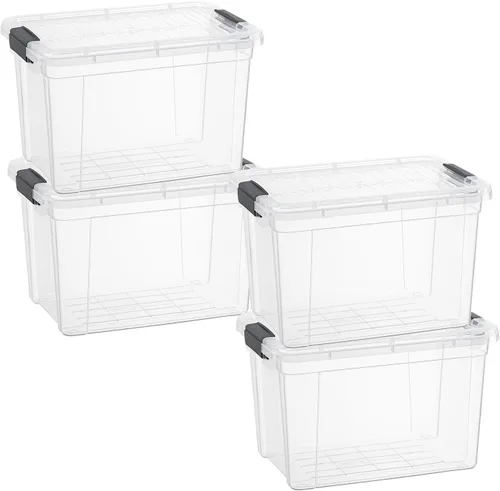 Vista 51 de Superio Mini contenedor de almacenamiento de plástico para crayón, suministros de arte y estuche de costura, organizador pequeño apilable