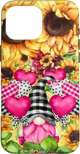 Vista 19 de Cute Sunflower Pattern for Women Pink Valentines Gnome Case for iPhone 17