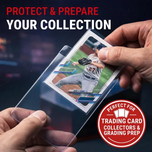 Vista 2 de Ultra Pro Tarjetero semirrígido con borde de 1/2 pulgada, fundas de PVC transparentes para tarjetas intercambiables, se adapta a 2.5 x 3.5 pulgadas
