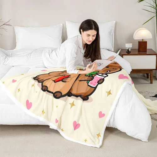 Vista 4 de Erosebridal Funny Capybaras Blanket Capybara Lover Gifts Cute Fleece Blanket for Kids Girls Boys, Capybara Decorations Blankets 40"x50", Kawaii