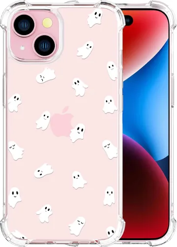 Vista 21 de Compatible con iPhone 14, funda transparente y bonita para mujeres y niñas, diseño floral, diseño floral femenino, funda para teléfono 14