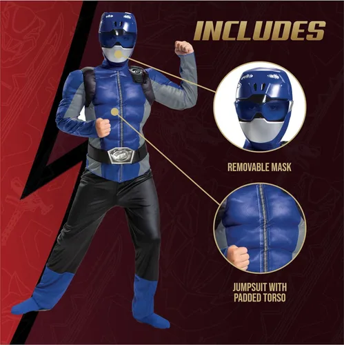 Vista 4 de Disfraz clásico de Blue Ranger Beast Morphers