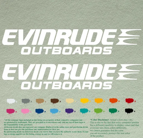 Vista 12 de Evinrude - Juego de 2 calcomanías de vinilo de repuesto compatibles con motor fuera de borda (12 pulgadas, negro 070)