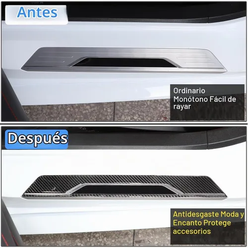 Vista 2 de CHEAYAR Cubierta de Umbral de Puerta Interior de Automóvil Placa Protectora contra Rayones Adhesivo Decorativo Compatible con Corvette C8 Stingray