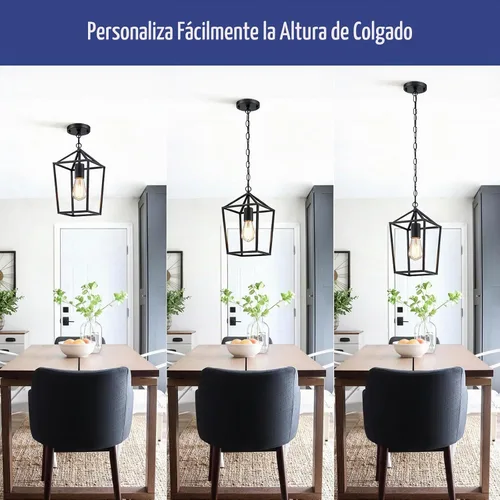 Vista 4 de Sheetea Paquete de 2 luces colgantes para isla de cocina, modernas lámparas Negro