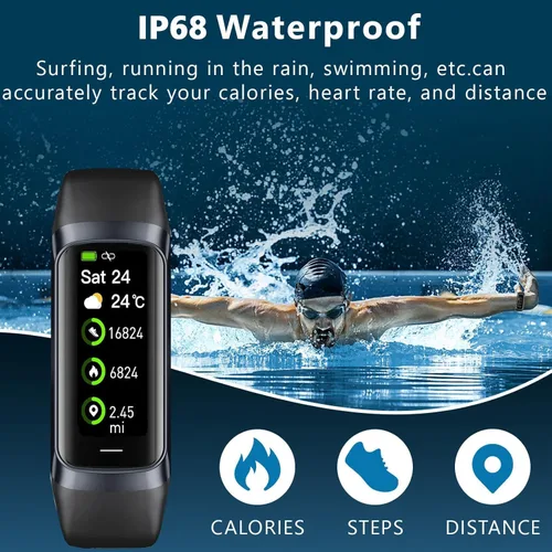 Vista 3 de Rastreador de Fitness con Monitor de Frecuencia Cardíaca/Oxígeno en Sangre/Sueño, Más de 20 Modos Deportivos Relojes Inteligentes