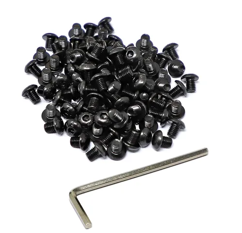 Vista 32 de iexcell 100 piezas de rosca M2.0.197 x 0.157 in paso de 0.018 in de acero aleado 10.9 grado hexagonal cabeza botón cabeza tornillo tornillo kit