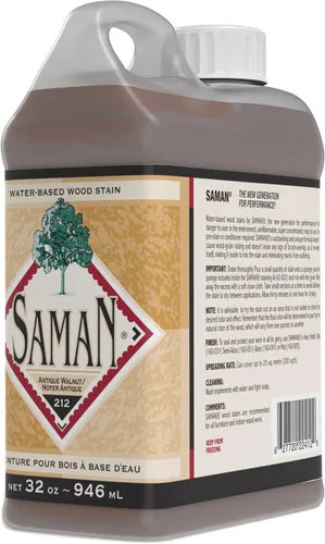 Vista 26 de SamaN Tinte interior para madera a base de agua, tinte natural para muebles, molduras, paneles de madera, gabinetes (colonial TEW-205-32, 32 oz)