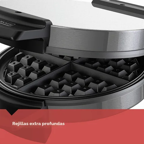 Vista 3 de BLACK+DECKER WMB500 - Máquina de gofres tradicional de estilo belga, acero inoxidable