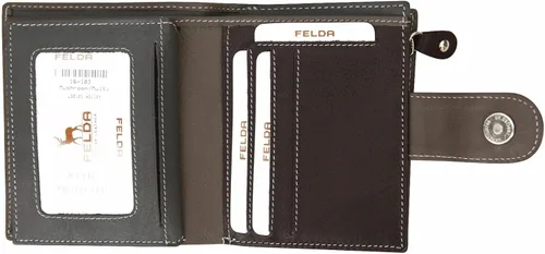 Vista 5 de Cartera de piel auténtica RFID para mujer, multicolor, 10 ranuras para tarjetas