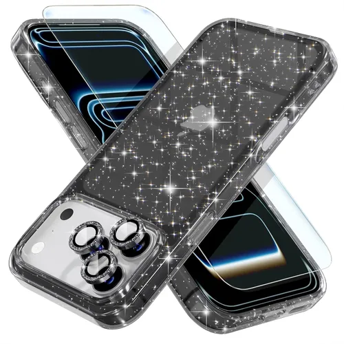 Vista 43 de Choiche, funda para iPhone 14 de mujer, brillante, protección de grado militar, 2 cubiertas de lentes de cámara Diamond, 2 protectores de vidrio