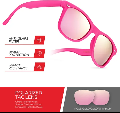 Vista 3 de Retro Rewind - Gafas de sol polarizadas para hombre y mujer, protección UV, gafas de sol clásicas