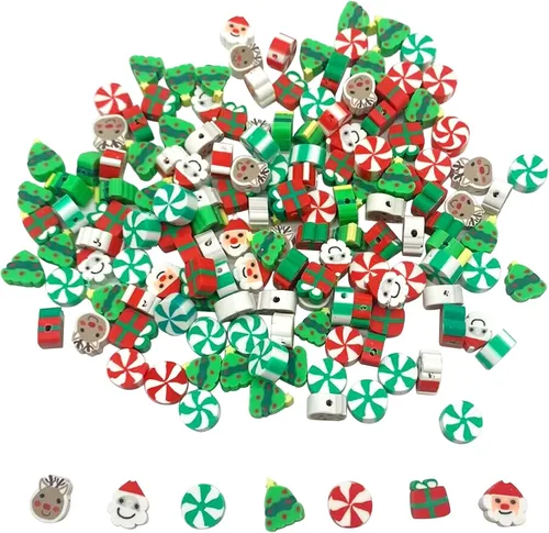 Vista 6 de 100 piezas de cuentas de arcilla polimérica Heishi espaciadoras mixtas, suministros para hacer pulseras, pendientes, collares de bricolaje, Bandera