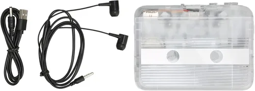 Vista 6 de Lazmin112 Reproductor de casete Bluetooth, reproductor de cinta de audio estéreo portátil con auriculares, función de marcha atrás automática
