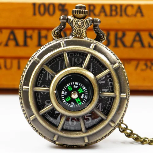 Vista 3 de Reloj de bolsillo para hombre, árabe digital reloj de bolsillo con cadena para hombre