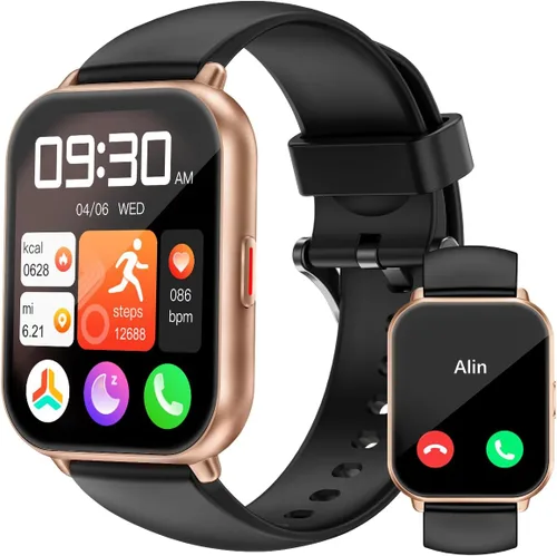 Vista 10 de RUIMEN Relojes inteligentes para hombres y mujeres (respuesta/hacer llamadas, 2 bandas incluidas), reloj inteligente de 1.8 pulgadas para teléfonos
