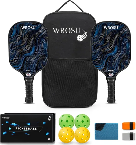 Vista 14 de Carbon Fiber Pickleball Paddles Set of 4 or 2 Rackets,USAPA Approved Pickleballs Equipment with Balls,Bag,Accessories,Carbon Fiber T300 Lightweight