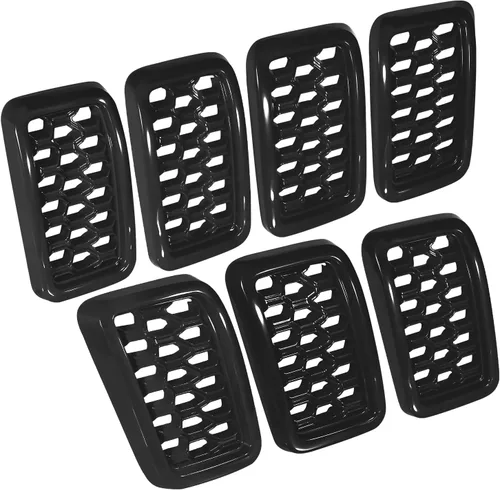 Vista 7 de Insertos de parrilla para Jeep Grand Cherokee 2017 2018 2019 2020 2021 parrilla de panal de abeja accesorios exteriores Kit de superposición