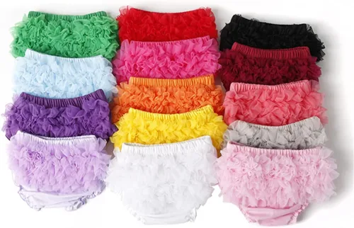 Vista 4 de Paquete de 2 pantalones cortos de algodón para bebés y niñas pequeñas con volantes y lazo