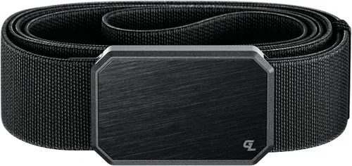 Vista 19 de Groove Life - Cinturón de nailon elástico para hombre con hebilla magnética de aluminio Gun Metal / Dark Earth