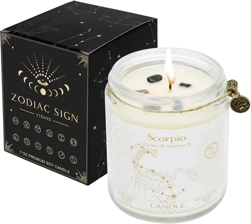 Vista 8 de Regalos de Aries para mujeres, Velas del signo zodiacal Aries, Velas de cristal regalo de astrología, Velas perfumadas regalos para mujeres Mamá