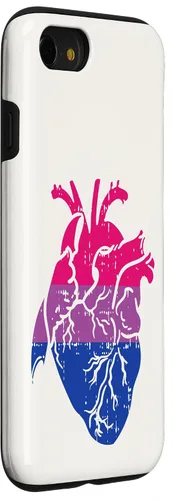 Vista 21 de Funda de regalo para enfermera LGBTQ para iPhone 14 con corazón anatómico y orgullo bisexual