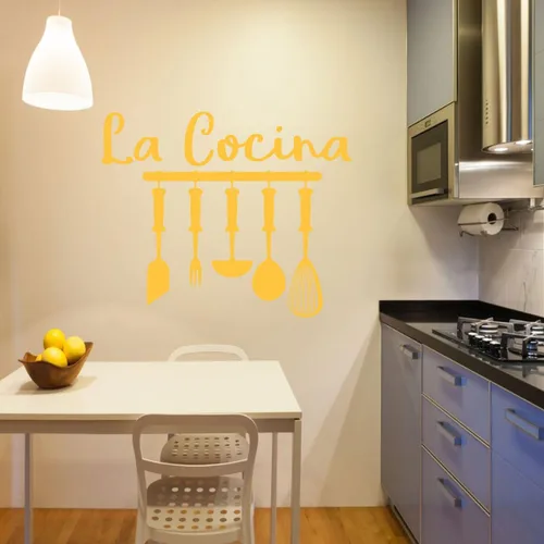 Vista 4 de La Cocina Cocina Vinilo Decoración de Pared - Calcomanias de temática española o latina para cocina