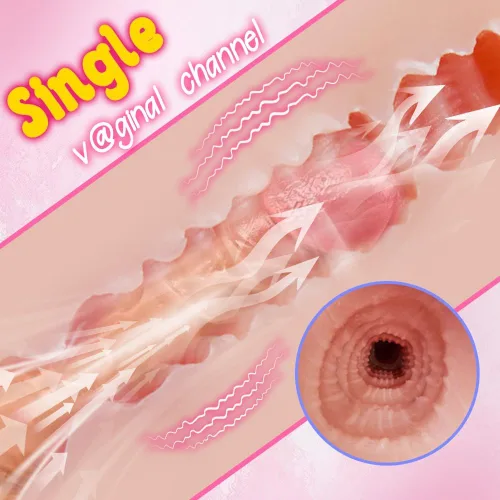 Vista 4 de Muñeca sexual vibrante con vagina para hombres, muñeca con vagina realista de 5 succiones y 7 vibraciones con canal vaginal 3D, masturbador de doble
