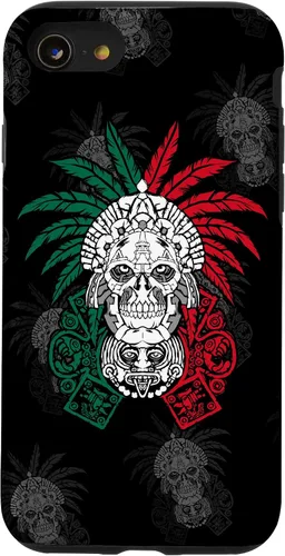 Vista 18 de Aztec Warrior Skull - Funda para iPhone 17, diseño de antepasados mexicanos