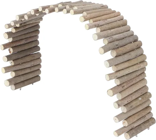 Vista 8 de Ejoyous Puente de madera para hámster, escalera de madera, valla de hámster, escondite, jaula, juguetes de escalada para hámsters sirios, jerbos