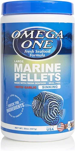 Vista 6 de Omega One Garlic Marine - Gránulos de hundimiento grandes, 9 oz.