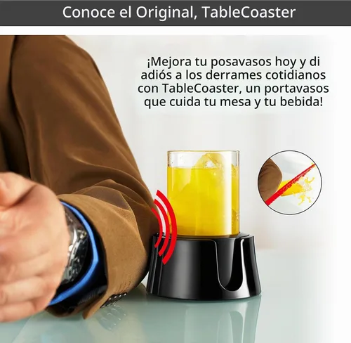 Vista 2 de HIT PRODUCTS TableCoaster - Portavasos Original Antiderrames para Mesa y Escritorio, Blanco Glaciar - Portavasos para Caravanas y Barcos, Un