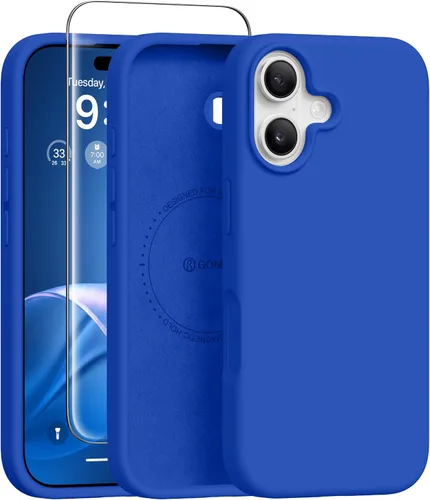Vista 213 de GONEZ Funda magnética para iPhone 12 Case / 12 Pro Case, compatible con MagSafe, [protector de pantalla + protector de lente de cámara], funda