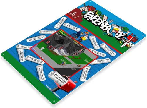 Vista 2 de Tinworld Cartel de estaño: Paperboy Arcade Sign Game Room Sign Marquesina Retro Classic Gaming Console C735