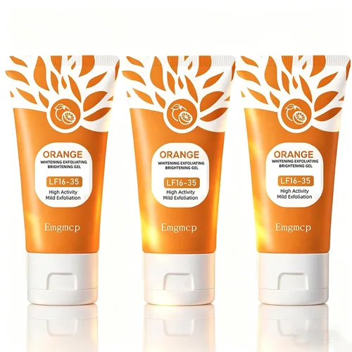 Vista 8 de Gel exfoliante naranja para cara y cuerpo Limpieza profunda de poros para eliminar puntos negros, exfoliante hidratante con enzimas para una piel