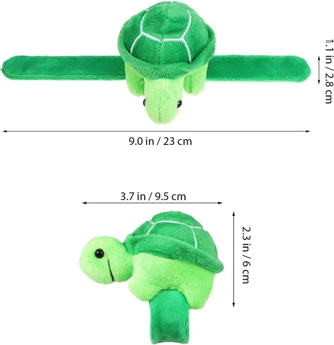 Vista 4 de Abaodam Pulsera de tortuga, pulsera de abrazo con banda de broche de presión de animales de peluche, lindo juguete de peluche de tortuga