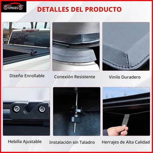 Vista 5 de Funda de cama enrollable suave para Chevy Colorado/GMC Canyon 2015