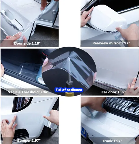 Vista 3 de ToLanbbt Protector Invisible para Borde de Puerta de Automóvil, Protectores de Umbral de Puerta Automotriz Anti-Rayones, Cinta Adhesiva Impermeable