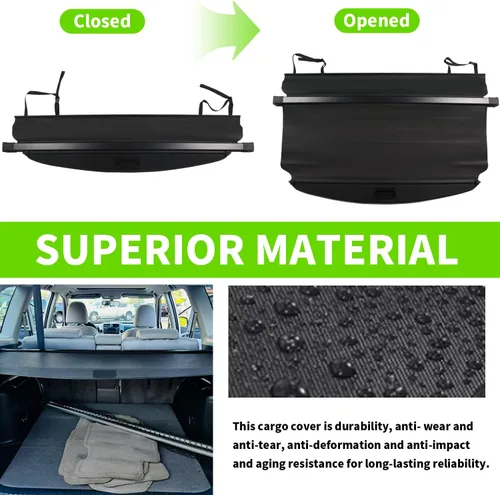Vista 3 de Cubierta de carga para Toyota RAV4 2012 2006 2007 2008 2009 2010 2011 Accesorios Cubierta trasera del maletero Cubierta de seguridad del maletero