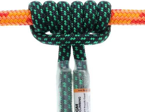 Vista 6 de GM CLIMBING 8mm (5/16") Prusik Swen Ojo a Ojo Precosido 30 pulgadas / 45 pulgadas Negro-30 pulgadas