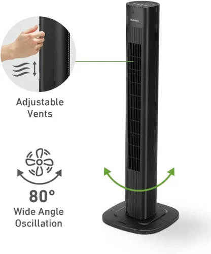 Vista 6 de HOLMES Ventilador de torre inteligente con conexión WI-FI de 36 pulgadas, ventilador Alexa, control de voz, oscilación, panel de control digital