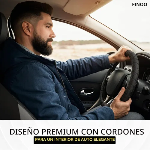 Vista 6 de Cubierta de volante con encaje negro, accesorio clásico de agarre elástico para auto
