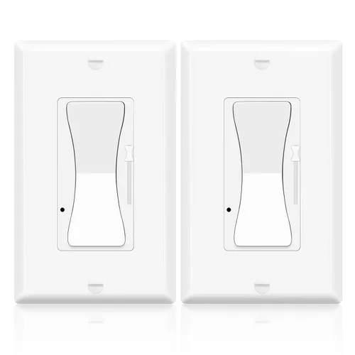 Vista 40 de Greencycle Interruptor de luz basculante negro de un solo polo, interruptor de luz de paleta de 15 amperios, interruptores Sp blancos, 120V-277V CA