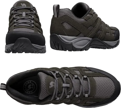 Vista 4 de CAMELSPORTS Zapatos de senderismo para hombre, transpirables, ligeros, zapatos de cuero para caminar, zapatos de senderismo y senderismo, talla 7 a