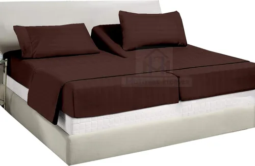 Vista 49 de Juego de sábanas divididas tamaño Queen para cama ajustable, juego de sábanas divididas de 5 piezas para cama Queen dividida de 600 hilos, 100%