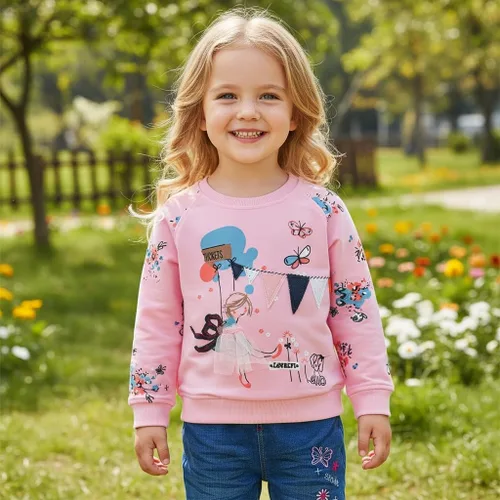 Vista 4 de Peacolate 18M-7T - Conjunto de ropa para niñas grandes, 2 piezas, camiseta de algodón y jeans