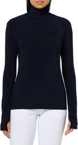 Vista 7 de Norma Kamali Camiseta de manga larga ajustada para mujer Caja de corteza a cuadros