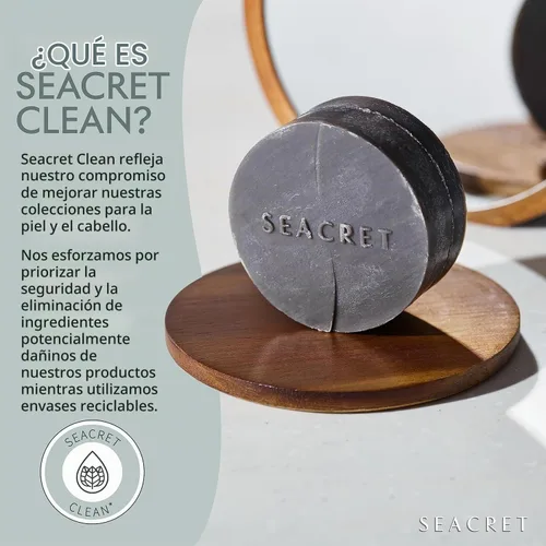 Vista 3 de SEACRET Dead Sea Mud Soap Bar - Deep Pore Purifying & Refining Facial Cleanser with Minerals and Witch Hazel, Natural Spa Bar for Normal to Oily
