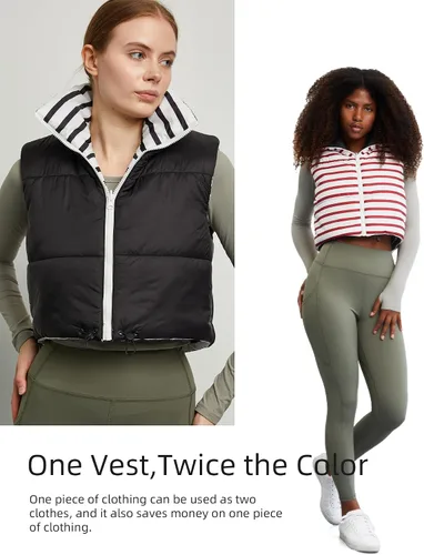 Vista 24 de Xeoxarel Chaleco acolchado corto con bolsillos para mujer (XS-XXL)